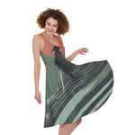 Red Moon Samurai Print Women's Sleeveless Dress