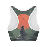 Red Moon Samurai Print Women's Sports Bra