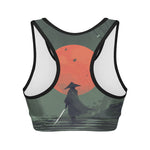 Red Moon Samurai Print Women's Sports Bra