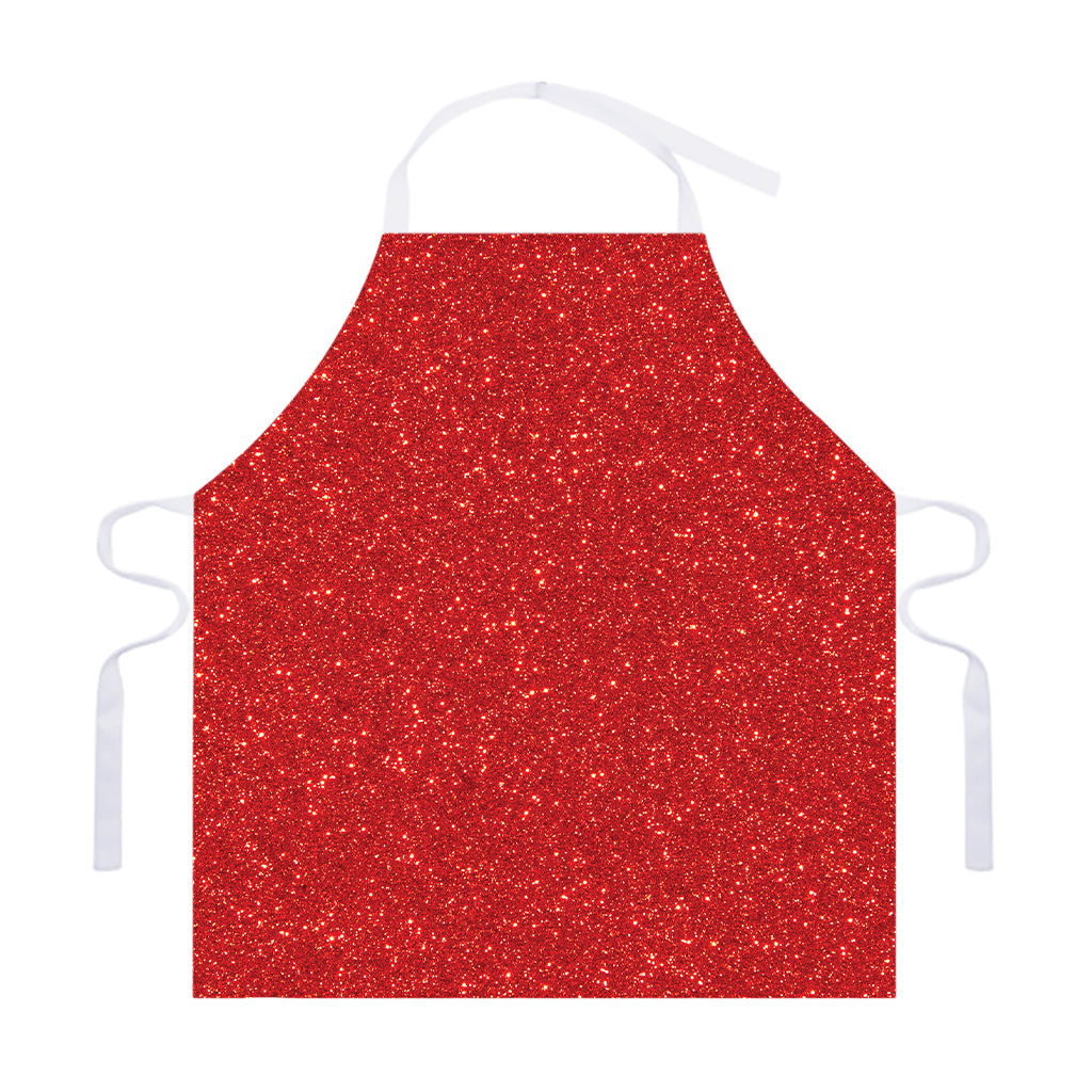 Red (NOT Real) Glitter Print Adjustable Apron