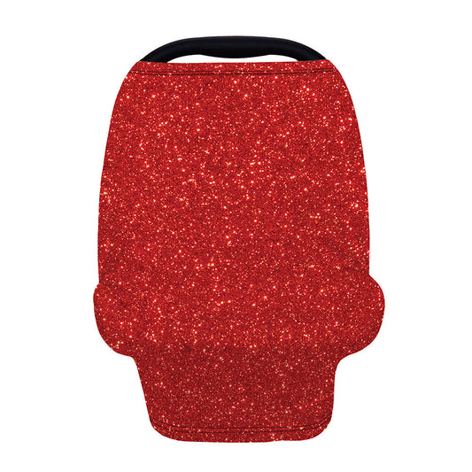 Red (NOT Real) Glitter Print Baby Seat Cover