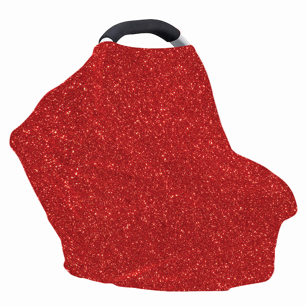 Red (NOT Real) Glitter Print Baby Seat Cover