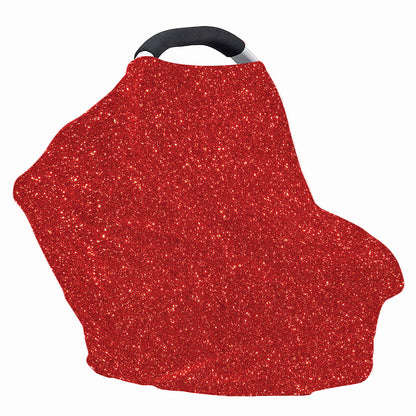 Red (NOT Real) Glitter Print Baby Seat Cover