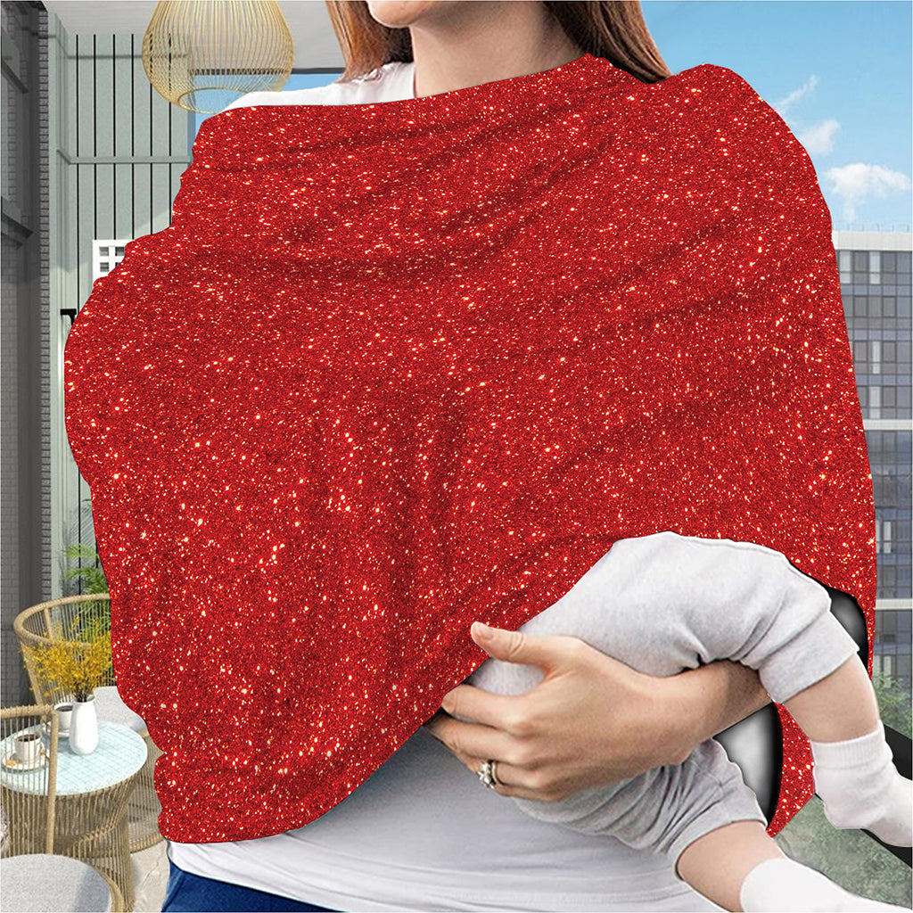 Red (NOT Real) Glitter Print Baby Seat Cover
