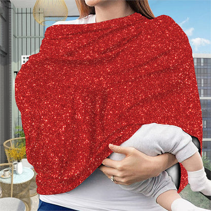 Red (NOT Real) Glitter Print Baby Seat Cover