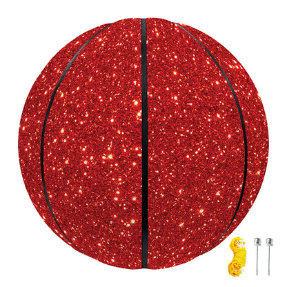 Red (NOT Real) Glitter Print Basketball