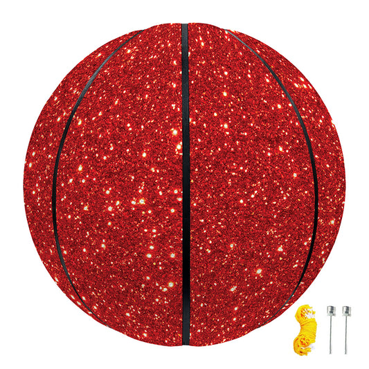 Red (NOT Real) Glitter Print Basketball