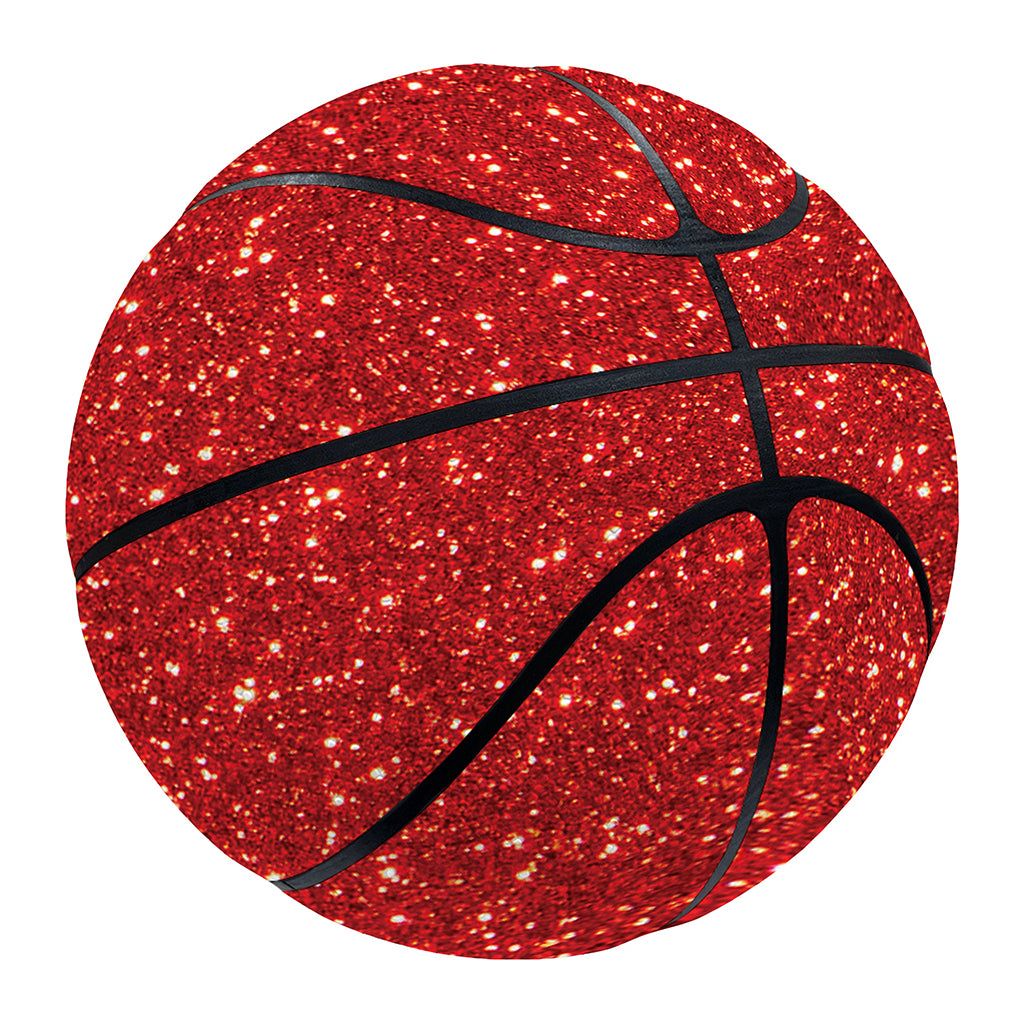 Red (NOT Real) Glitter Print Basketball