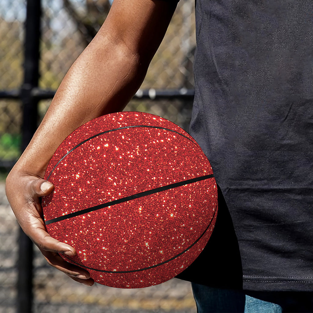 Red (NOT Real) Glitter Print Basketball