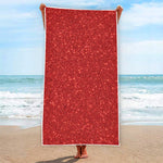 Red (NOT Real) Glitter Print Beach Towel