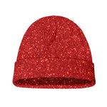 Red (NOT Real) Glitter Print Beanie
