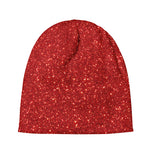 Red (NOT Real) Glitter Print Beanie