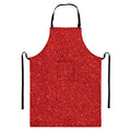Red (NOT Real) Glitter Print Bib Apron With Pocket