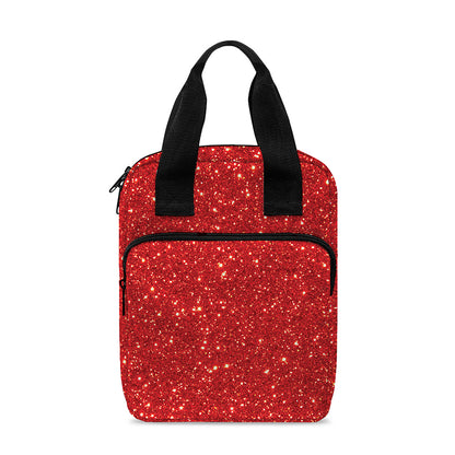 Red (NOT Real) Glitter Print Bible Tote Bag