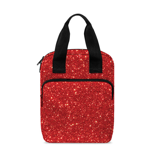 Red (NOT Real) Glitter Print Bible Tote Bag
