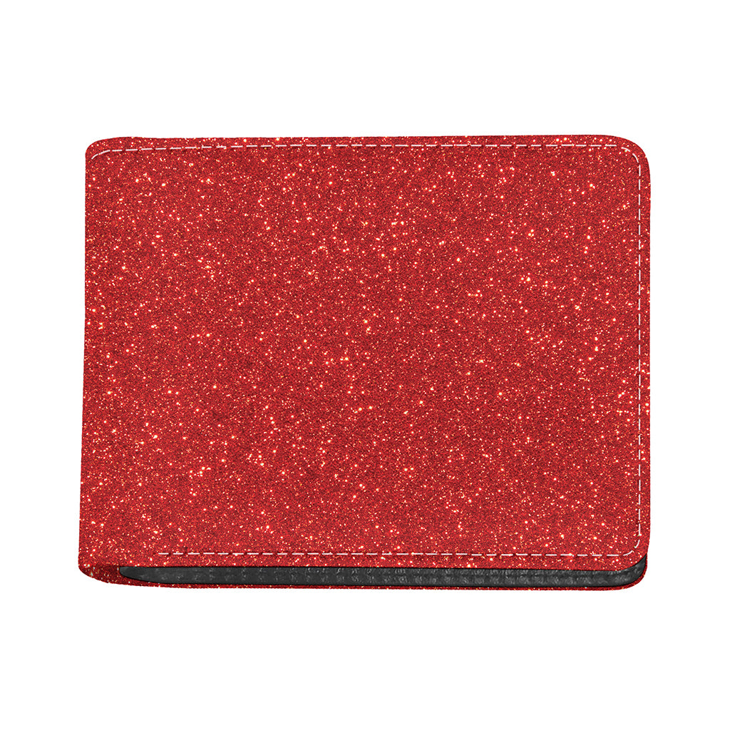 Red (NOT Real) Glitter Print Bifold Wallet