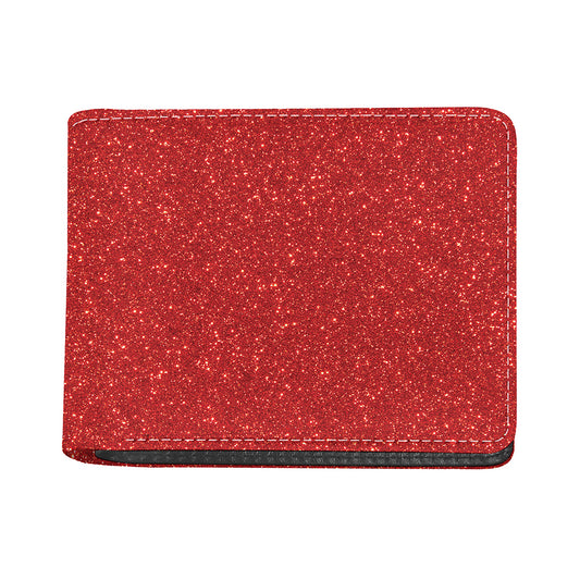 Red (NOT Real) Glitter Print Bifold Wallet