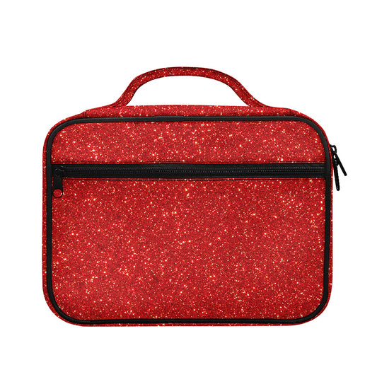 Red (NOT Real) Glitter Print Briefcase Bible Bag