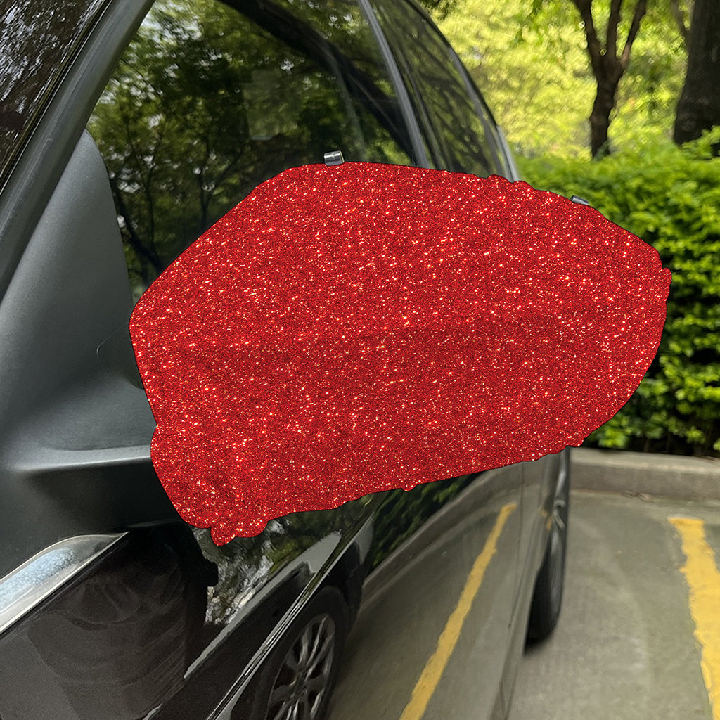Red (NOT Real) Glitter Print Car Side Mirror Covers
