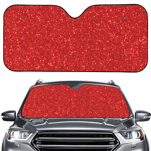 Red (NOT Real) Glitter Print Car Windshield Sun Shade