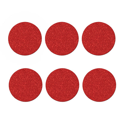Red (NOT Real) Glitter Print Coaster Set