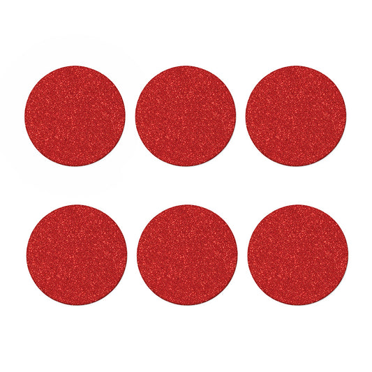Red (NOT Real) Glitter Print Coaster Set