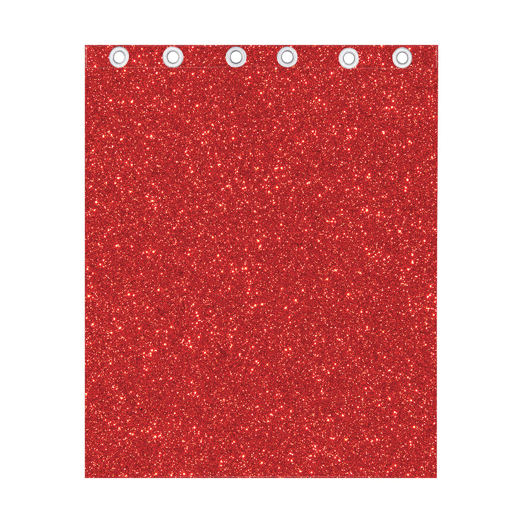 Red (NOT Real) Glitter Print Curtain