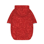 Red (NOT Real) Glitter Print Dog Zip Up Hoodie