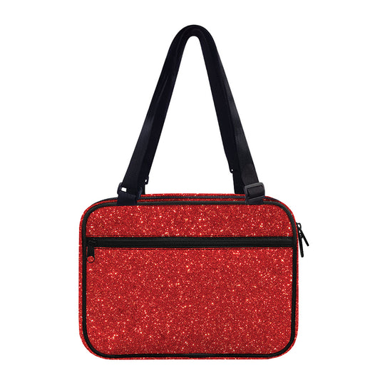 Red (NOT Real) Glitter Print Double Strap Bible Bag