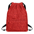 Red (NOT Real) Glitter Print Drawstring Backpack