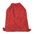 Red (NOT Real) Glitter Print Drawstring Bag