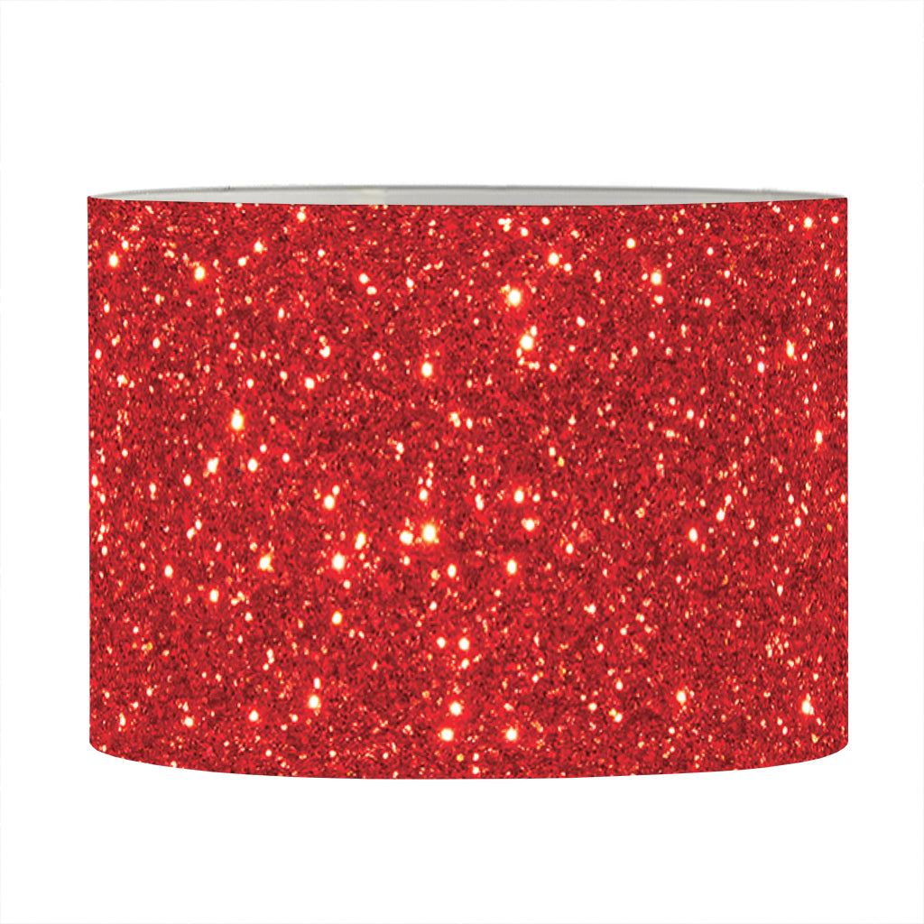 Red (NOT Real) Glitter Print Drum Lamp Shade