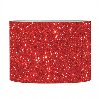 Red (NOT Real) Glitter Print Drum Lamp Shade