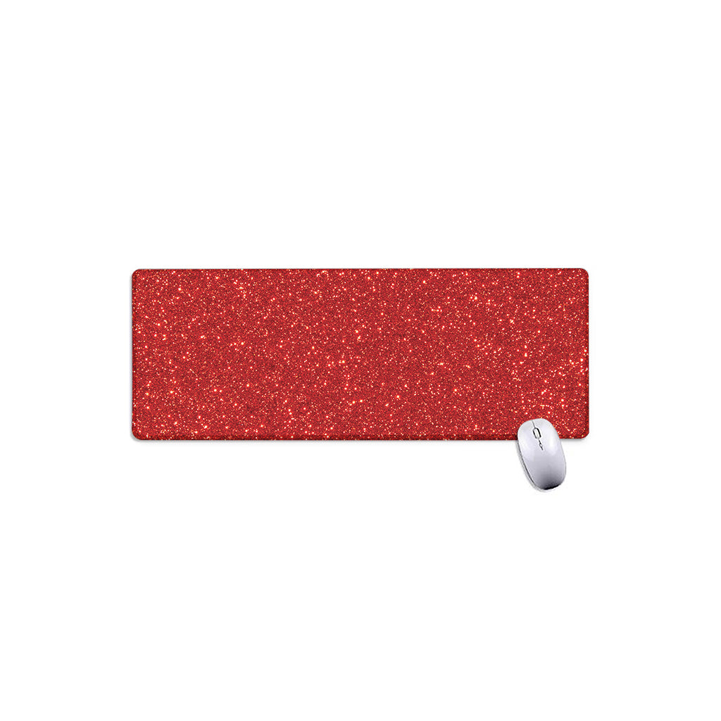 Red (NOT Real) Glitter Print Extended Mouse Pad