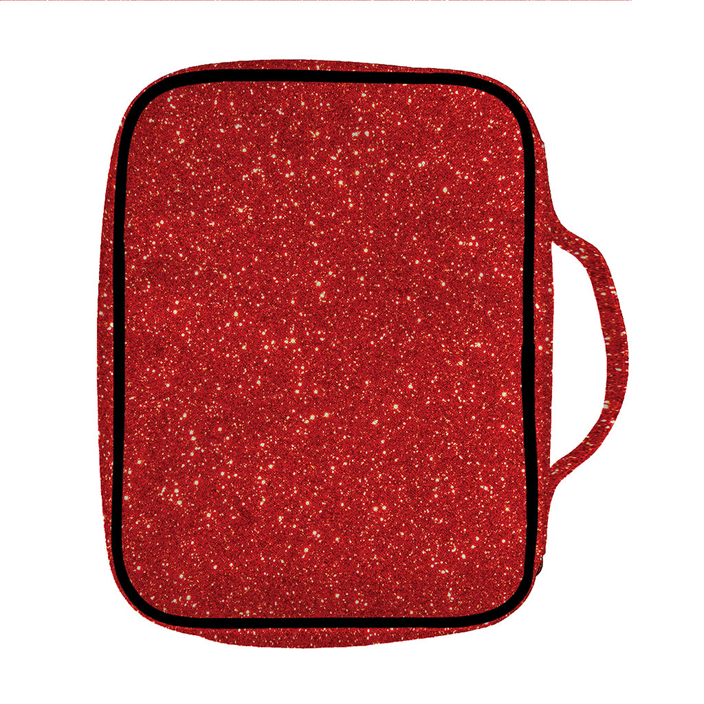 Red (NOT Real) Glitter Print Front Pocket Bible Bag