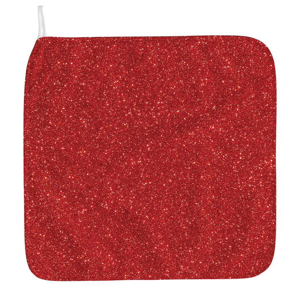 Red (NOT Real) Glitter Print Hand Towel