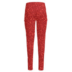 Red (NOT Real) Glitter Print High-Waisted Pocket Leggings