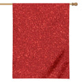Red (NOT Real) Glitter Print House Flag