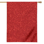 Red (NOT Real) Glitter Print House Flag