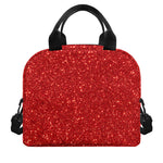 Red (NOT Real) Glitter Print Insulated Lunch Bag