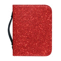 Red (NOT Real) Glitter Print Leather Bible Cover