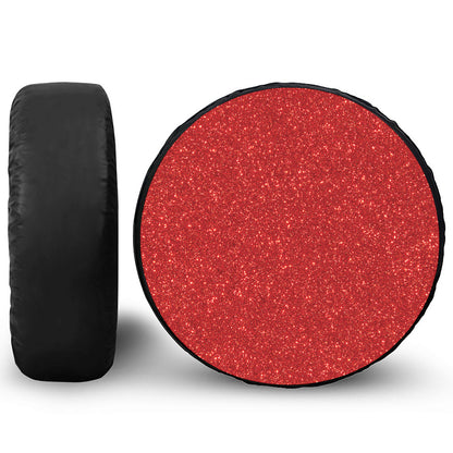Red (NOT Real) Glitter Print Leather Spare Tire Cover