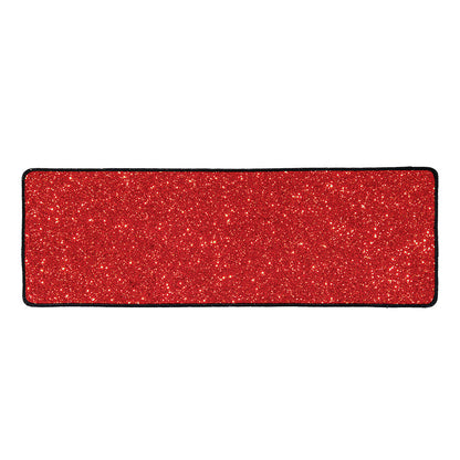 Red (NOT Real) Glitter Print Long Kitchen Mat
