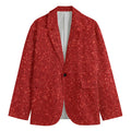 Red (NOT Real) Glitter Print Men's Blazer