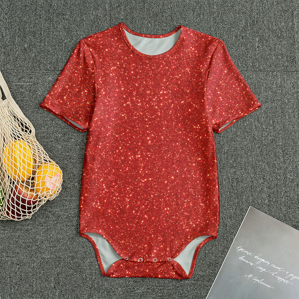 Red (NOT Real) Glitter Print Men's Bodysuit