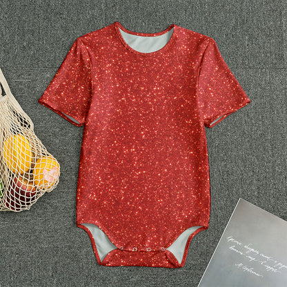 Red (NOT Real) Glitter Print Men's Bodysuit