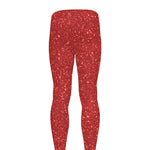 Red (NOT Real) Glitter Print Men's leggings