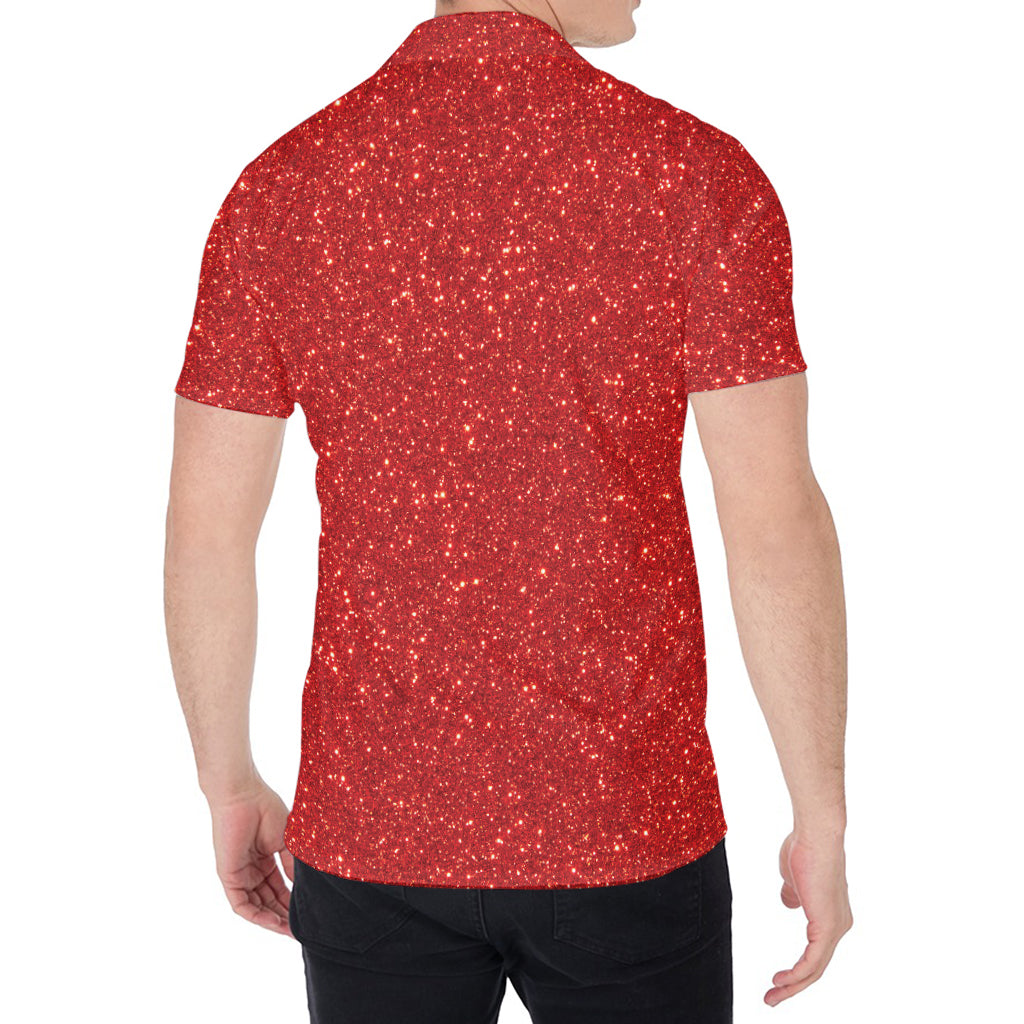 Red (NOT Real) Glitter Print Men's Shirt