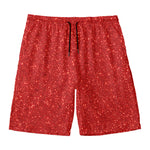Red (NOT Real) Glitter Print Men's Swim Trunks