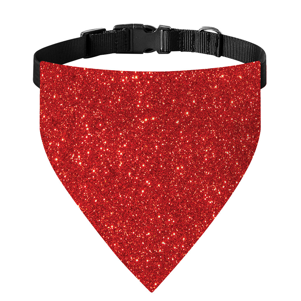 Red (NOT Real) Glitter Print Over The Collar Dog Bandana